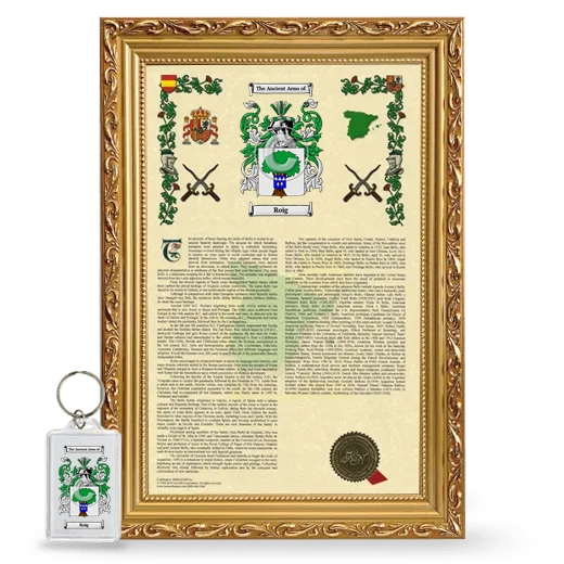 Roig Framed Armorial History and Keychain - Gold