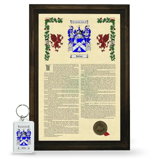 Ruttan Framed Armorial History and Keychain - Brown