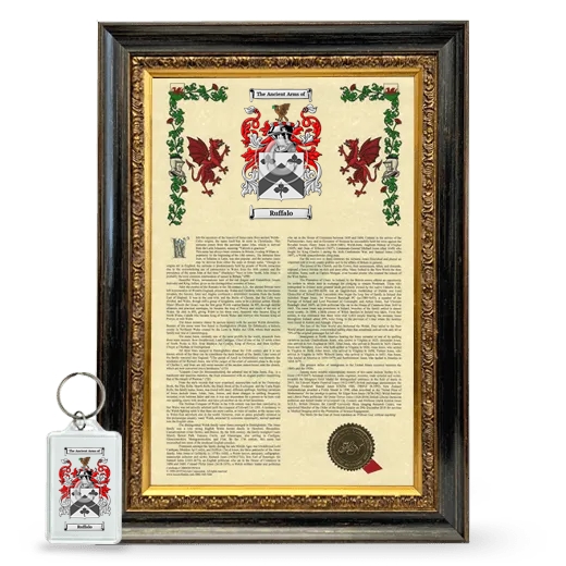 Ruffalo Framed Armorial History and Keychain - Heirloom