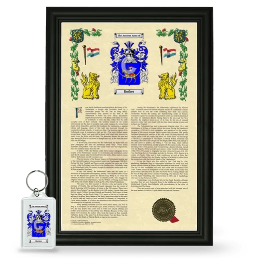 Ruther Framed Armorial History and Keychain - Black