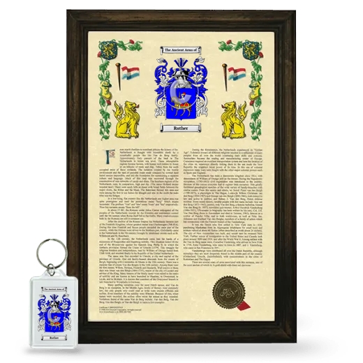 Ruther Framed Armorial History and Keychain - Brown
