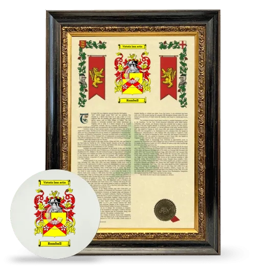 Rumball Framed Armorial History and Mouse Pad - Heirloom