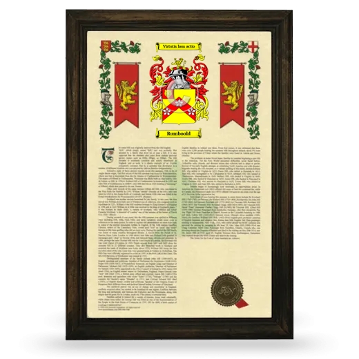 Rumboold Armorial History Framed - Brown