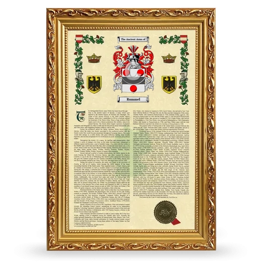 Rummel Armorial History Framed - Gold