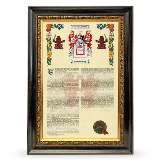 Rudderfithay Armorial History Framed - Heirloom