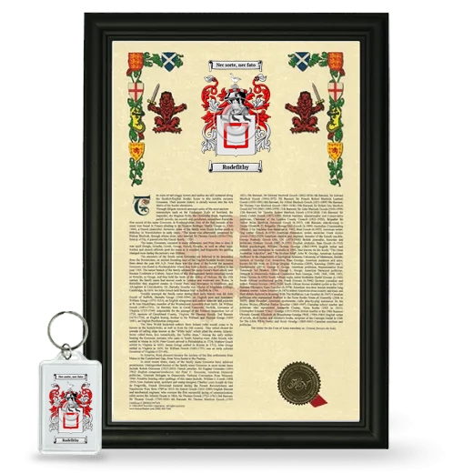 Rudefithy Framed Armorial History and Keychain - Black