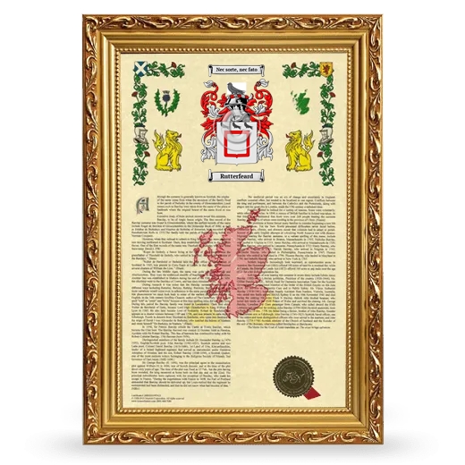 Rutterfeard Armorial History Framed - Gold