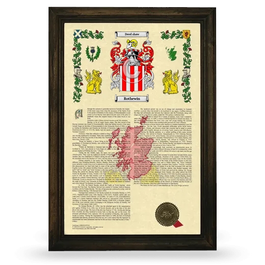 Rothewin Armorial History Framed - Brown