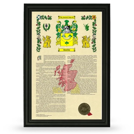 Routley Armorial History Framed - Black