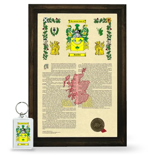 Routley Framed Armorial History and Keychain - Brown