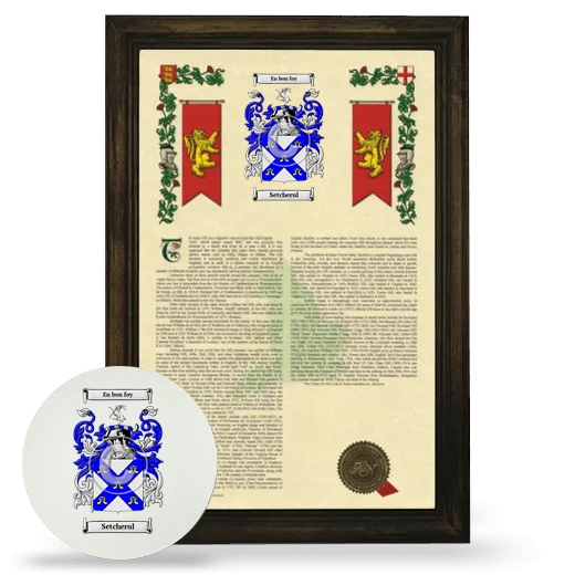 Setcherul Framed Armorial History and Mouse Pad - Brown