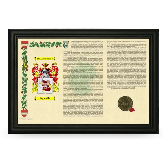 Seganville Armorial Landscape Framed - Black