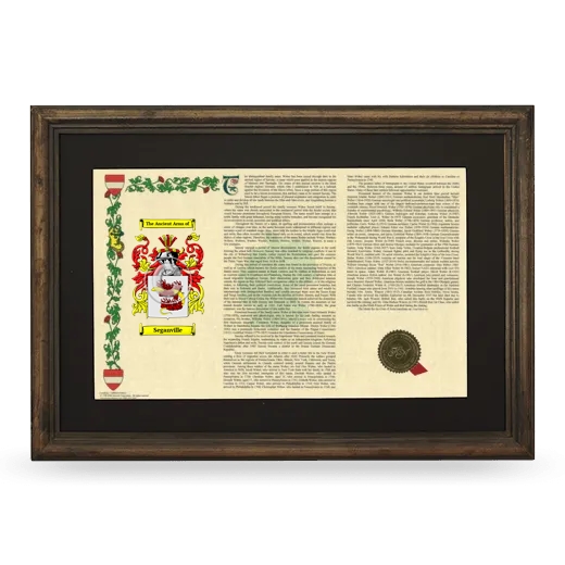 Seganville Deluxe Armorial Landscape Framed - Brown