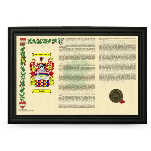 Sagire Armorial Landscape Framed - Black