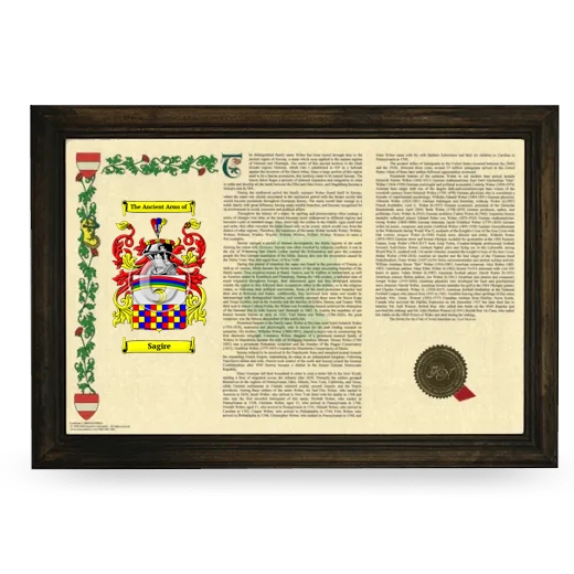 Sagire Armorial Landscape Framed - Brown