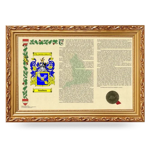 Sansbury Armorial Landscape Framed - Gold