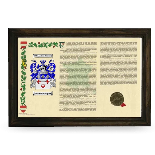 Delasaintjacques Armorial Landscape Framed - Brown