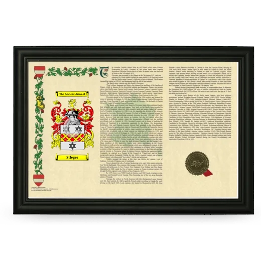 Stleger Armorial Landscape Framed - Black