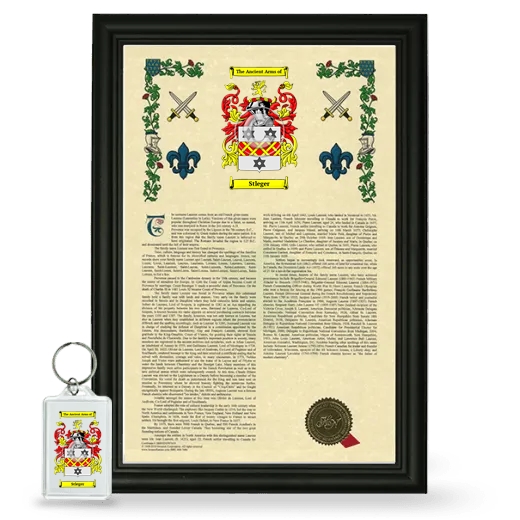 Stleger Framed Armorial History and Keychain - Black