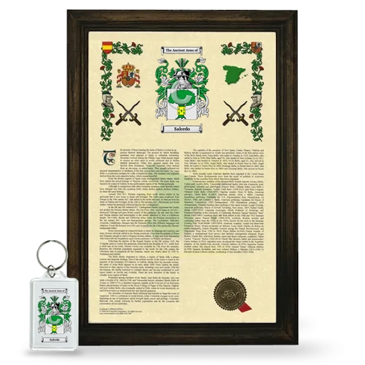 Salcedo Framed Armorial History and Keychain - Brown