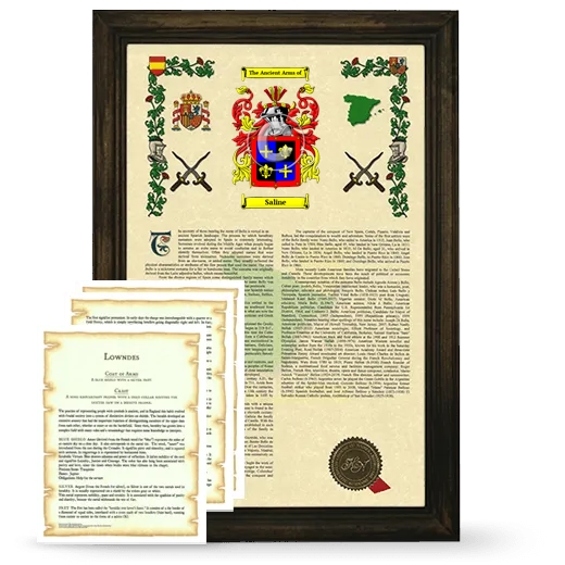 Saline Framed Armorial History and Symbolism - Brown