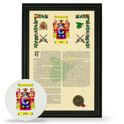 Saline Framed Armorial History and Mouse Pad - Black