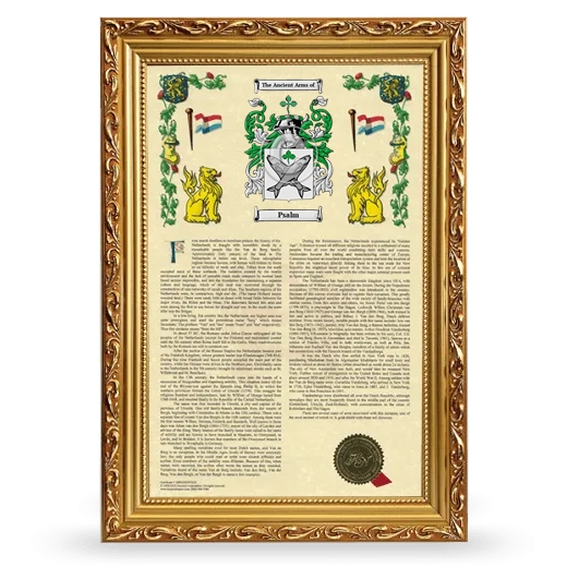 Psalm Armorial History Framed - Gold