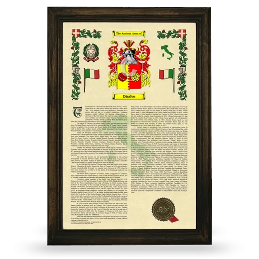 Disalvo Armorial History Framed - Brown