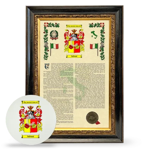 Salvani Framed Armorial History and Mouse Pad - Heirloom