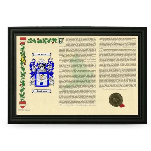 Sandeman Armorial Landscape Framed - Black