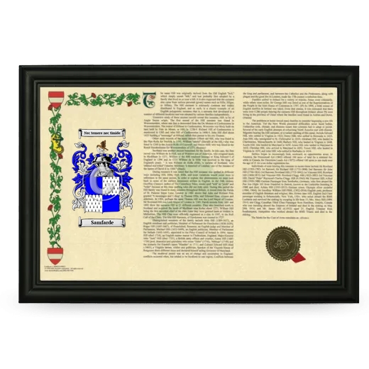 Samfarde Armorial Landscape Framed - Black