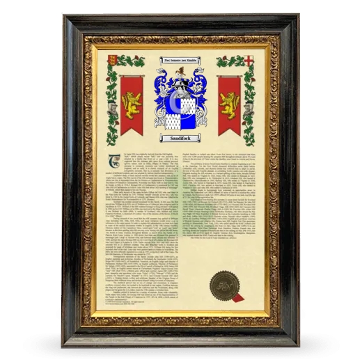 Sandifork Armorial History Framed - Heirloom