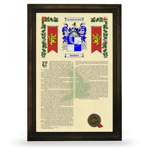 Sansfeart Armorial History Framed - Brown