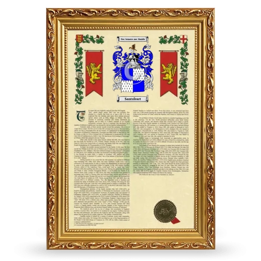 Santsfeart Armorial History Framed - Gold