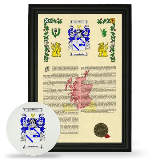 Santelands Framed Armorial History and Mouse Pad - Black