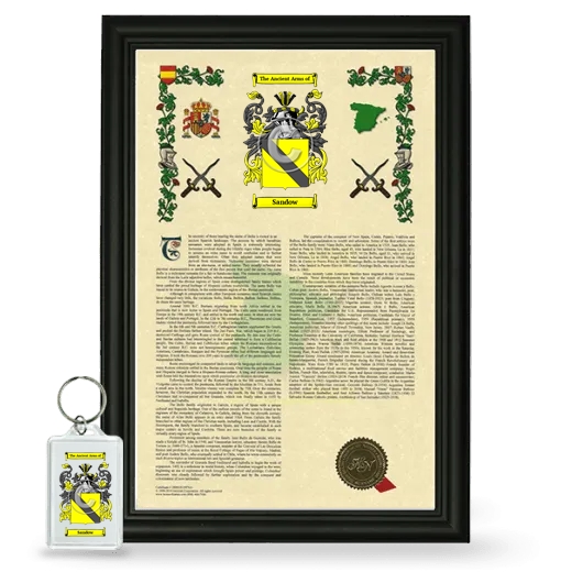 Sandow Framed Armorial History and Keychain - Black