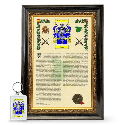 Maria Framed Armorial History and Keychain - Heirloom