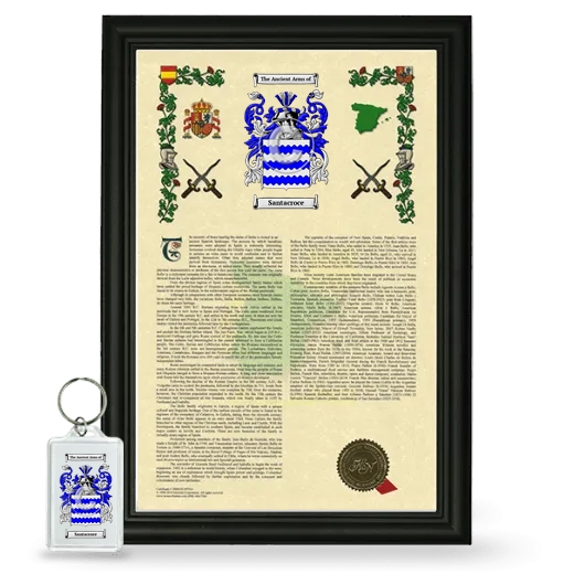 Santacroce Framed Armorial History and Keychain - Black