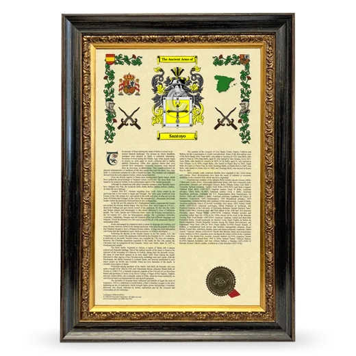 Santoyo Armorial History Framed - Heirloom