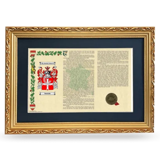 Sarazin Deluxe Armorial Landscape Framed - Gold