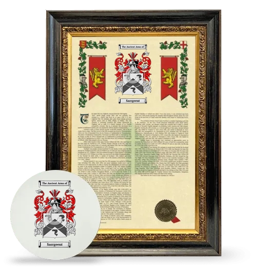 Sarrgeent Framed Armorial History and Mouse Pad - Heirloom