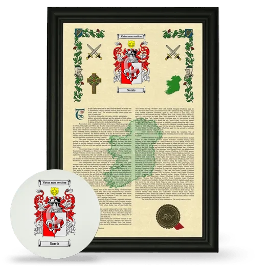 Sarris Framed Armorial History and Mouse Pad - Black