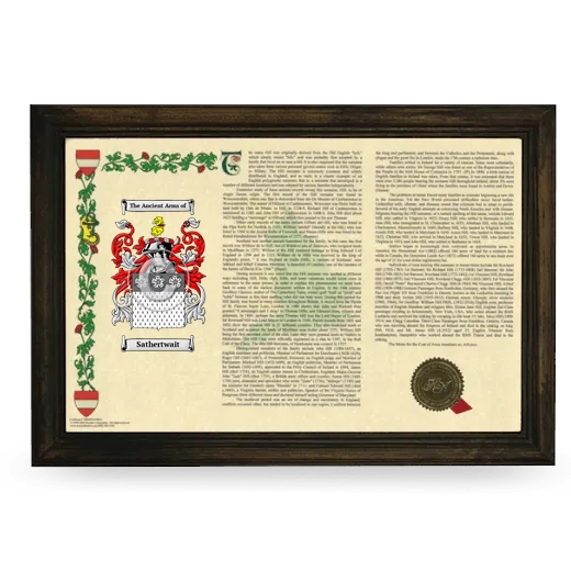 Sathertwait Armorial Landscape Framed - Brown