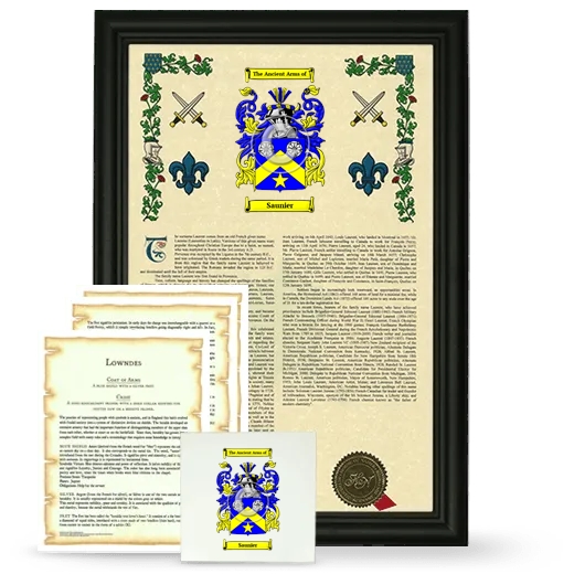 Saunier Framed Armorial, Symbolism and Large Tile - Black