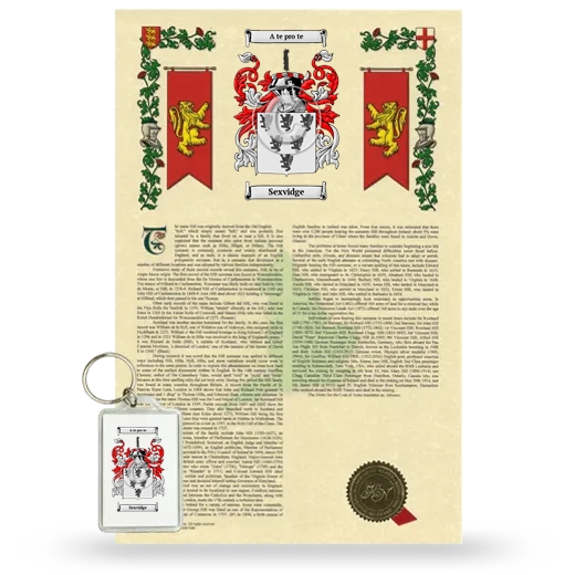 Sexvidge Armorial History and Keychain Package