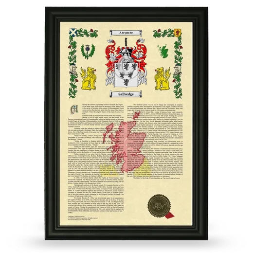 Sallvedge Armorial History Framed - Black