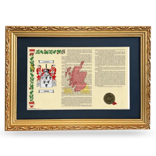 Savich Deluxe Armorial Landscape Framed - Gold