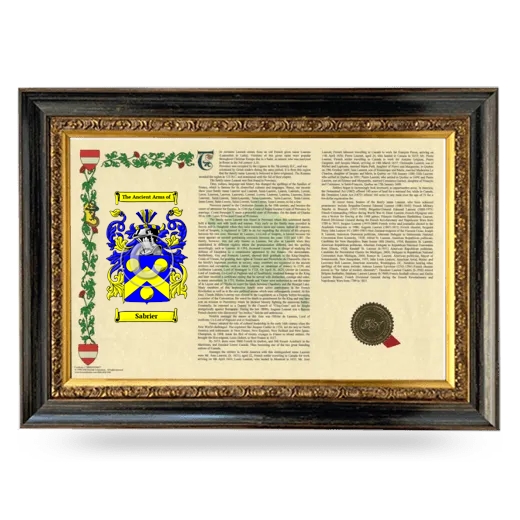 Sabrier Armorial Landscape Framed - Heirloom