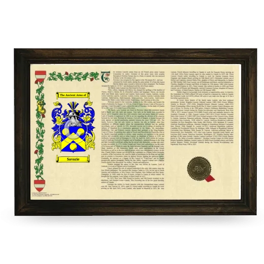 Savarie Armorial Landscape Framed - Brown