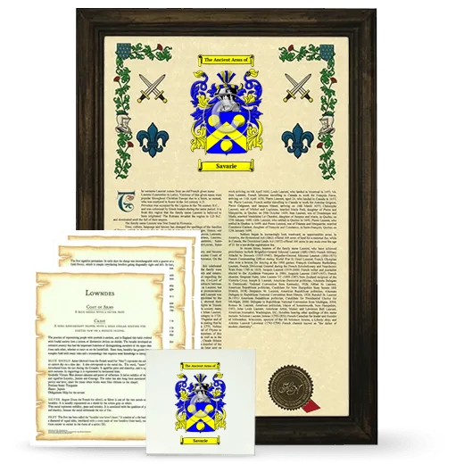 Savarie Framed Armorial, Symbolism and Large Tile - Brown